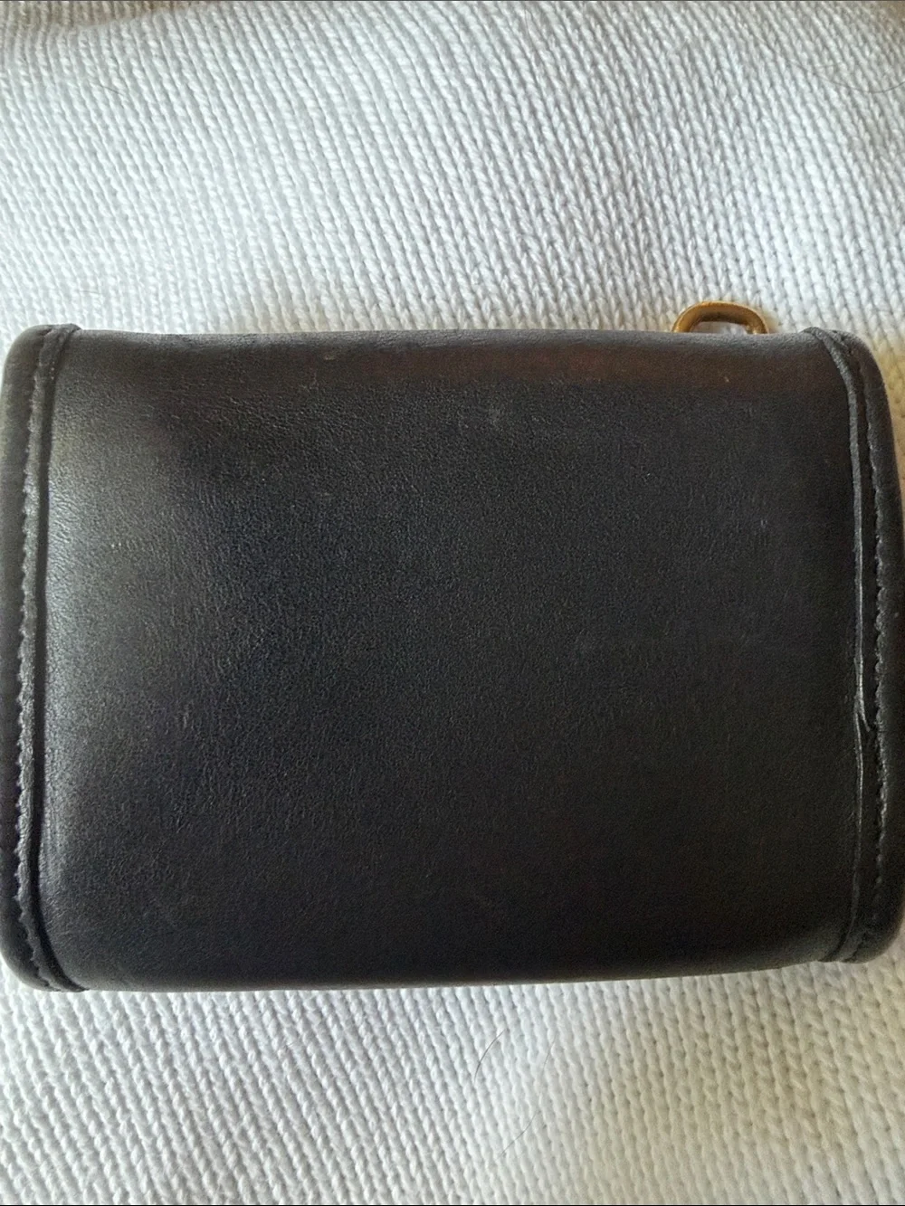 Coach Vintage 7219 Black Leather Multifunction Snap Wallet Key Ring